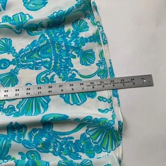 Lilly Pulitzer Womens Whistler Dress Blue White Size 10 Ruffle Silk Polyester - Picture 7 of 10